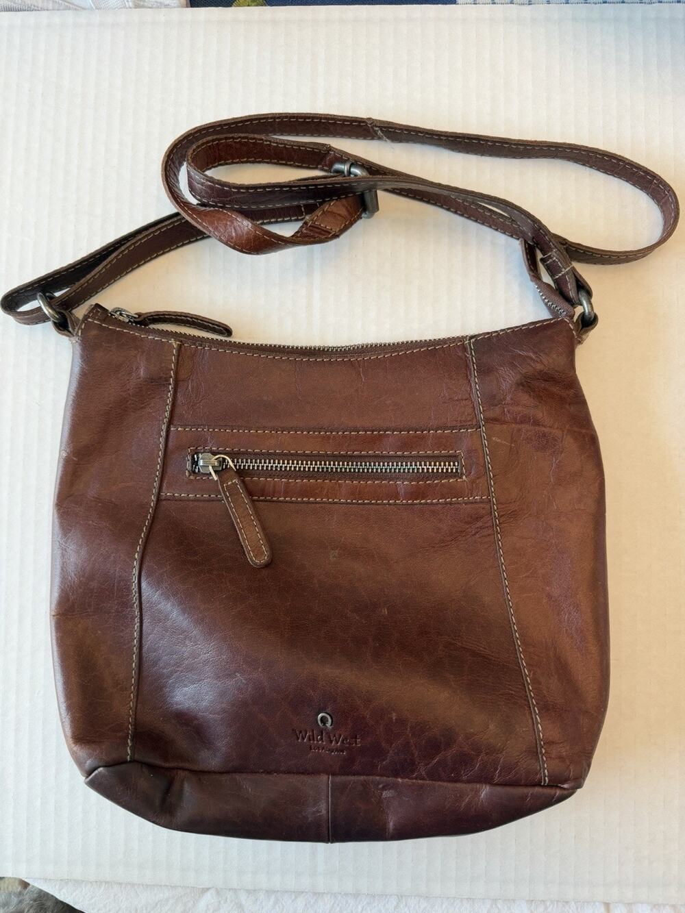 Wild West Los Angeles Brown Cognac Leather Purse Crossbody